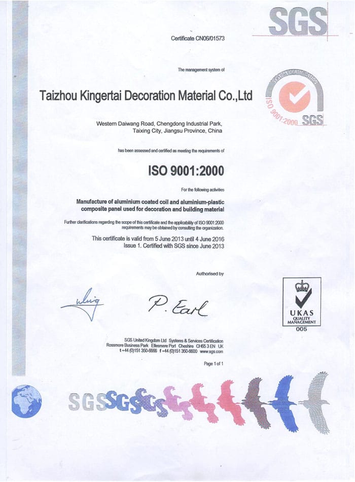 certificate of alusign